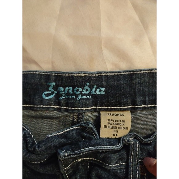 Zenobia Denim Jeans Size XL Cropped/ Cuffed Blue - Picture 4 of 7